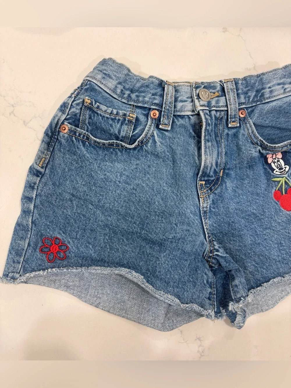 Old Navy x Disney Minnie High-Waisted Cutoff Jean Shorts for Girls Size 10